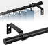 Adjustable Curtain Rods 120 Inch for Windows 66 to 120, Single 5/8 Inch Diameter Drapery Rod Set with Brackets