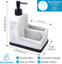 3 1 Countertop Dish Soap Dispenser with Sponge Holder,White Marble Look Liquid Hand and Dish Soap Dispenser and Spong