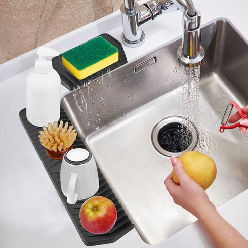 AUPTIM Counter Extended Silicone Soap Dish for Shower Bar Soap Holder Soap Tray, Self Draining Soap Dish Soap Saver