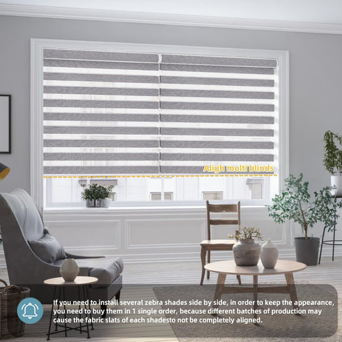 SmartWings Motorized Zebra Shades Work with HomeKit, Alexa, Google Home, 90% Blackout Light Filtering Day Night Sheer Blinds, Privacy Light Control, for Home/Office, Customized, Multi Color Samples by SmartWings
