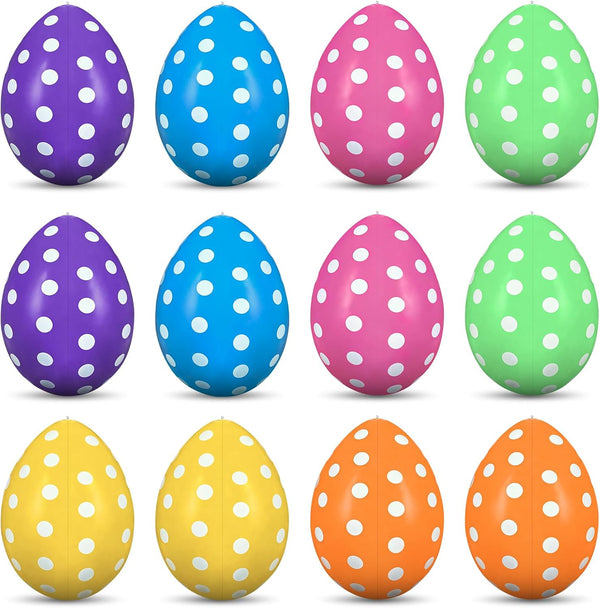 12 PCS Inflatable Easter Eggs Decorations Balloons Inflatables Outdoor Decorations Colorful Egg