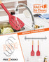 Pack of 2 Silicone Spatula, Non Stick Cooking Utensil Set with Wooden Handle for Baking, Mixing, Grilling, Red