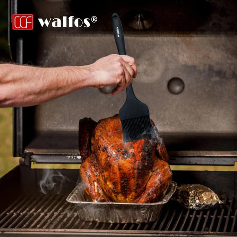 Walfos 3 Size Basting Brush - High Heat Resistant Silicone Pastry Brushes for Kitchen Cooking, Barbecue, Baking,