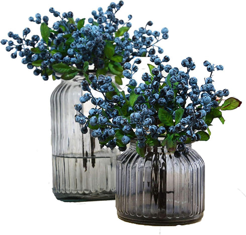 TBUY ROSE Fake Artificial Flowers California Berries Blueberry Fruit for Home Hotel Decor (Blue