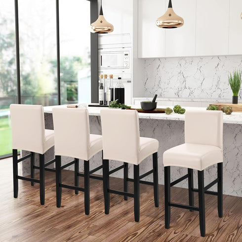 Counter (2 Pack, YISUN Waterproof Bar Stool Covers, Pu Leather Chair Cover Removable Washable Barstool Slipcovers