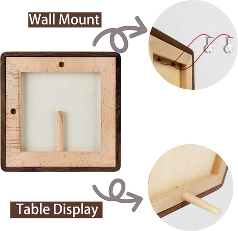 6x6 4x4, Square Picture Frame in Natural Walnut Wood, Solid Wooden Frames matted to Gallery Frames for Wall Mount