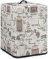 Air Fryer Cover Dust-Proof Kitchen Small Appliance Cover with Top Handle and Pockets Keep Kitchen Appliance Clean Washable, Coffee Beige White