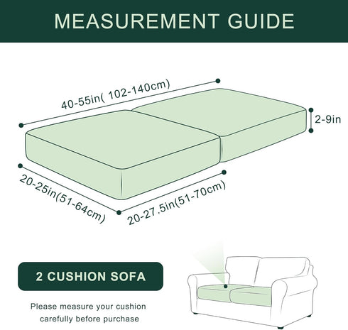 CHUN YI 2PC Stretch Couch Cushion Covers, Sofa Seat Slipcovers for Armchair Loveseat with Spandex Jacquard Fabric,