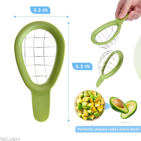 Avocado Slicer Tool - 3.2 x 6.3 Inches with Ergonomic Handle, Food-Grade Plastic and Stainless Steel