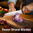 Zulay 12-Piece Premium Knife Set with Natural Wood Block, Ultra Sharp Stainless Steel Knives