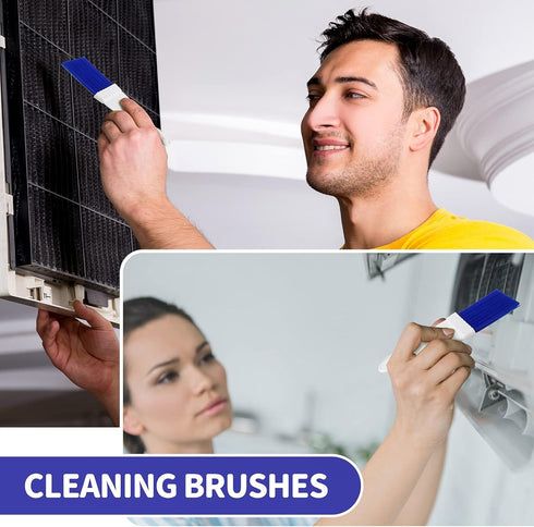 8 Packs Air Conditioner Condenser Cleaning Brush, Refrigerator Coil Brush, HVAC Coil Cleaner Brush, Small Plastic Whisk