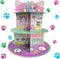 Terasilian Cartoon Cat Dollhouse Cupcake Stand 3-Tier Pink Cake Stand for 24 Cupcakes