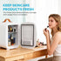 4L 6 110V Ac/12V DUMOS Mini Fridge for Bedroom, Compact Personal Fridge Cooler For Skincare, Drinks, And Snacks, Fits
