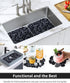 Bligli Pebble Sink Mat for Stainless Steel/Ceramic Sinks, 2 Pack, PVC Sink Protectors, 15.7 x 11.8 inch, Black
