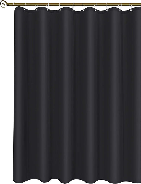 Biscaynebay Fabric Narrow Shower Stall Curtain Liners - 40" x 72", Black Water Resistant Bathroom Curtains