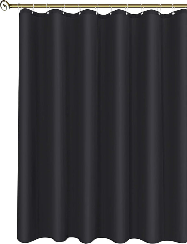 Biscaynebay Fabric Narrow Shower Stall Curtain Liners - 40" x 72", Black Water Resistant Bathroom Curtains