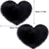 Mudder 2 Pieces Heart Shaped Rug, Faux Fluffy Carpet Door Mat for Bedroom, 12 x 16 Inch (Black)