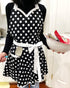 Wrapables Adjustable Flirty Hostess Apron with Black Polka Dots