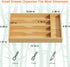 Utensil Organizer Bamboo for Kitchen Drawers, Cutlery Tray and Silverware Holder, Wood Drawer Dividers with 5 Slots