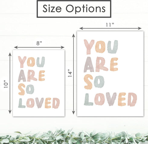 8x10 DREAM BIG PRINTABLES You Are So Loved Art Print - (Unframed) | Kids Wall Decor for Bedrooms, Classrooms