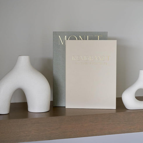 Set 2 ZICOTO of Beautiful Decorative Linen Books - Aesthetic Faux/Fake Books for Modern Home Decoration on Coffee