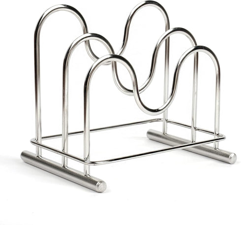 LENITH 304 Stainless Steel Wire Cutting Board Holder, Kitchen Organizer with 2 Sectional Racks