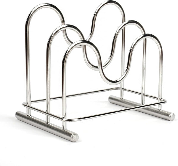 LENITH 304 Stainless Steel Wire Cutting Board Holder, Kitchen Organizer with 2 Sectional Racks