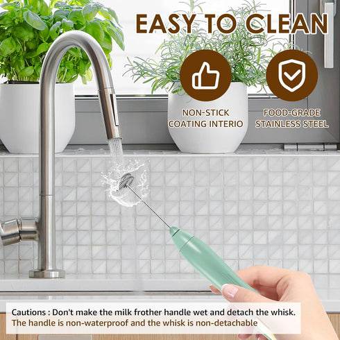 Powerful Handheld Milk Frother - Rechargeable Electric Foam Maker, Whisk Drink Mixer for Latte, Cappuccino, Matcha