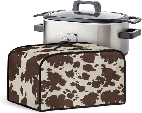Brown Cow Print Durable Slow Cooker Cover, Dustproof Wear-Resisting Cover for Most 6-8 Quart Slow Cookers