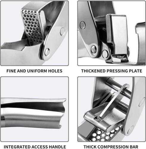 Premium Garlic Press, Stainless Steel Easy to Clean Mincer, Durable Construction and Rust Proof
