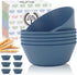 Homienly 36 Oz Wheat Straw Bowls Set of 6, Unbreakable Dinnerware, Microwave & Dishwasher Safe, Navy Blue
