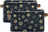 Foldable Canvas Storage Basket with Handles, Sun Moon Star Design, Durable Organizer for Nursery Kids Shelves