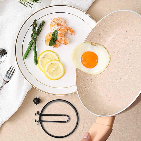 4 Pack Non Stick Stainless Steel Egg Maker, Cooking Rings Shaper for Pancakes and Sandwiches, Metal Handle