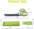 2023 Updated Herb Scissors Set - 5 Blades and Cover for Cutting Lettuce, Cilantro, Green Onion, and Paper