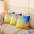 Set 2, 16x16 Inches, Feelyou Throw Pillow Covers, of Yellow Blue Decorative Pillow Cover, Abstract Art Painting Pillow