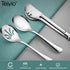 Teivio Stainless Steel Serving Utensils Set - Large 9-10" Spoons, 10" Slotted Spoons, 9" Tongs (Silver)
