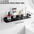 Floating Shelves Wall Mounted, Rustproof Stainless Steel Bathroom Shelf, Black Nail-Free Kitchen Spice Rack, Adhesive