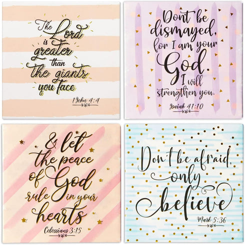 Juvale Inspirational Bible Magnets for Kitchen Decor & Accessories - 8-Pack, 2.5-Inch Square Metal Magnets with Faith