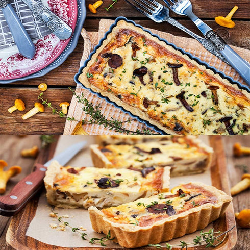 Mini Tart Pan Set of 6, Rectangular Non-Stick 4 Inch Quiche Pan, Loose Removable Bottom for Pies, Desserts