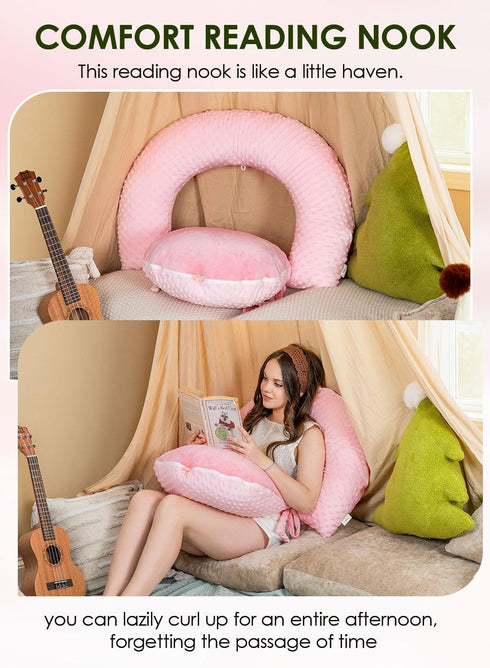 INSEN Reading Pillow with Back Support, Sit Up Bed Pillow for Reading, Nursing & Relaxation, for Adults, Moms and Kids
