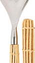 Creative Co-Op Stainless Steel Rattan Wrapped Handles, Set of 2 Styles Salad Servers, Natural