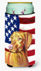 Caroline's Treasures LH9012TBC USA American Flag with Vizsla Tall Boy Hugger Can Cooler Sleeve, Insulated Holder