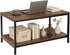 2-Tier SUPER DEAL Industrial Coffee Table with Storage Shelf for Small Apartment Living Room, Rectangle Wood and Stable