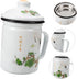 Enamel Mug Tea Cup with Infuser, Coffee Cups for Camping, Unbreakable Chinese Tea Cup, Classic Stainless Steel