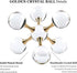 GyOnyx 5.5 inch Transparent Golden Crystal Ball, Modern Western House Decorations Aesthetic, Gold Table Decor
