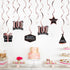 LINGTEER Happy 100th Birthday Decorations, 12 Pcs Black & Rose Gold Foil Swirls Streamer Set for 100 Years Old