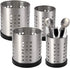 TOPZEA Set of 4 Kitchen Utensil Holder - Stainless Steel Cooking Utensil Organizer, Flatware Holder