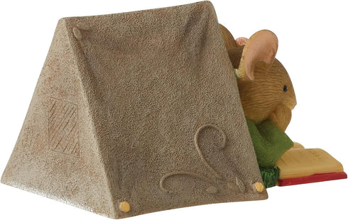 Enesco Tails with Heart Happy Camper Ghost Story Mouse Miniature Figurine, 1.54 Inch, Multicolor