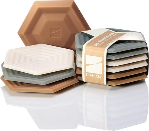 LINE+ARC Extra Thick Silicone Coasters (Set of 6, Joshua Tree) - Waterproof, Anti-Stain, Heat-Safe, Dishwasher-Safe