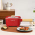 Audecook Electric Hot Pot, 2L Ceramic Glaze Non-Stick Frying Pan, Portable Cooker for Ramen, Steak, Oatmeal, Soup